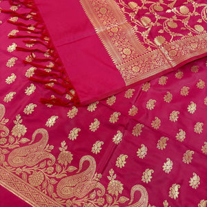 Rani Pink Godzilla Satin Silk Banarasi Suit