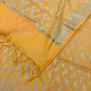 Yellow Golden Zari Resham Silk Banarasi Suit