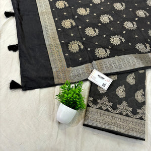 Black Tilasmi Carry Katan Silk Banarasi Suit