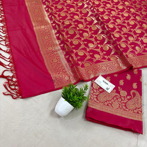 Rani Pink Godzilla Satin Silk Banarasi Suit