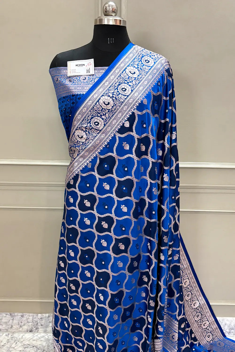 Firozi Ghulam Buti Katan Silk Banarasi Saree