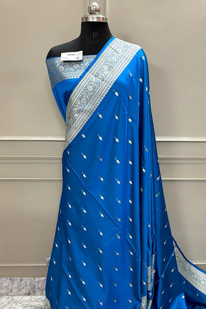 Firozi Tilak Buti Katan Silk Banarasi Saree