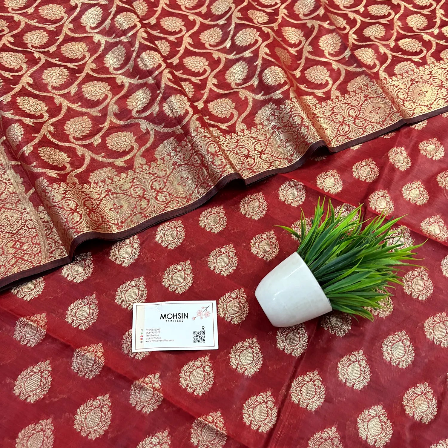 Maroon Uggi Dhan Patti Banarasi Silk Suit