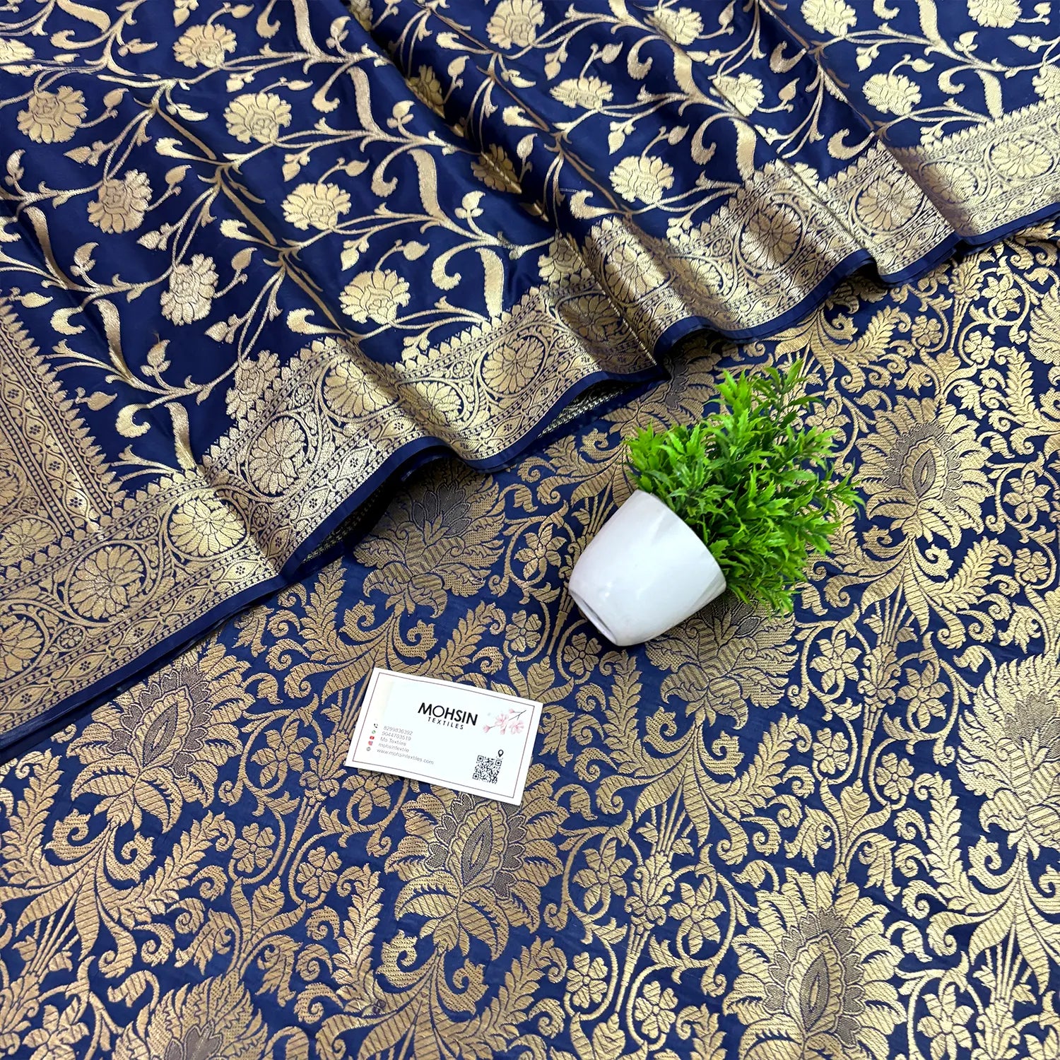 Navy Blue Alankaar Katan Silk Banarasi Suit
