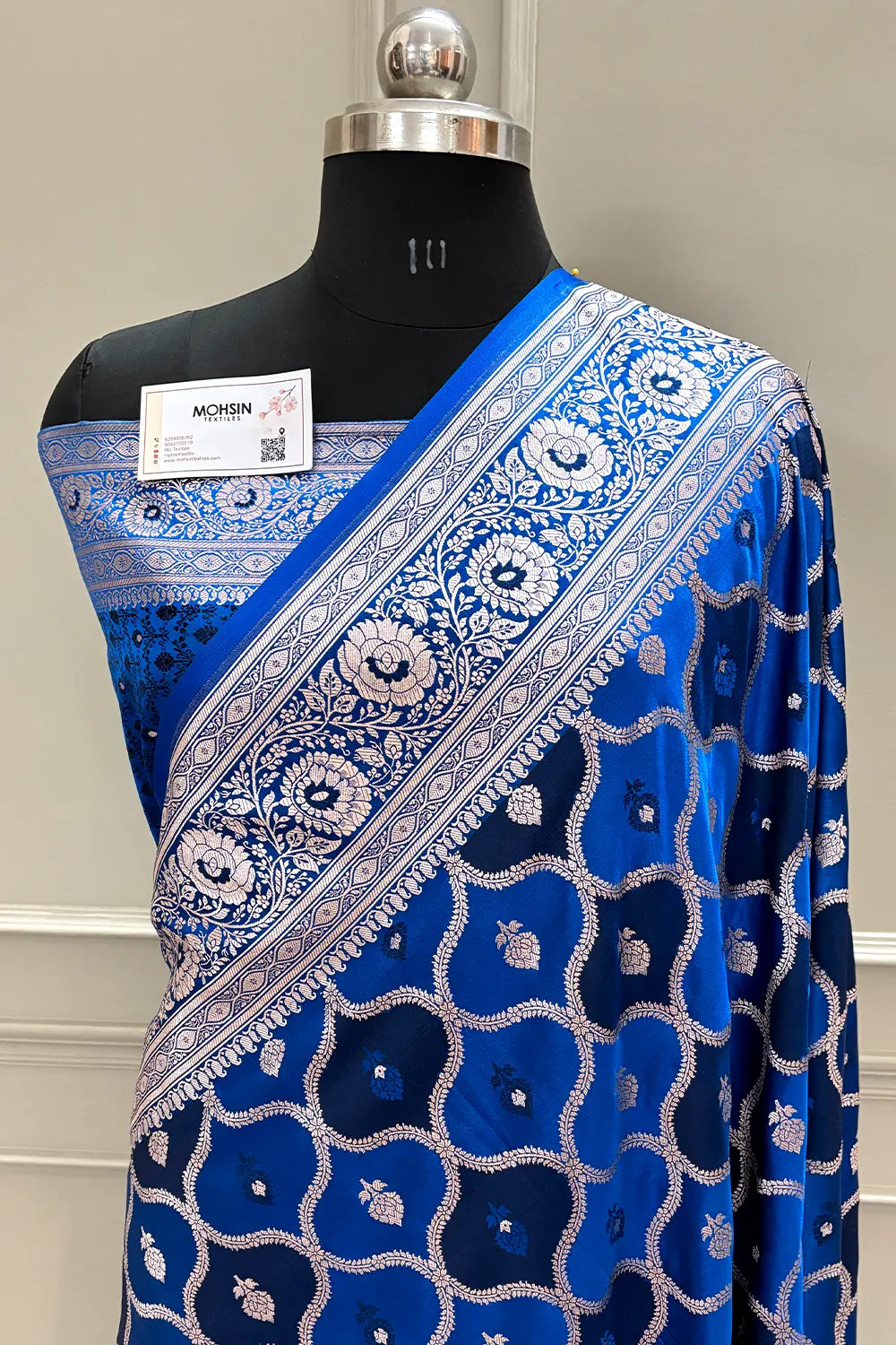 Firozi Ghulam Buti Katan Silk Banarasi Saree