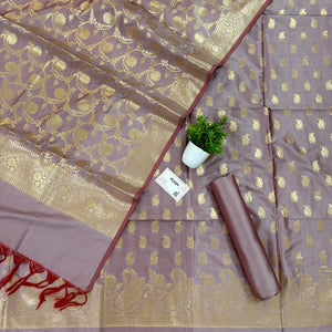 Mauve Godzilla Satin Silk Banarasi Suit