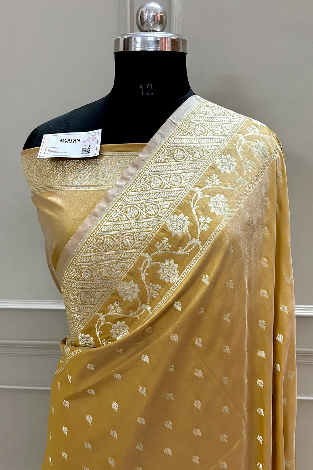 Mustard Mahinki Buti Katan Silk Banarasi Saree