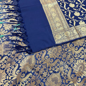Navy Blue Alankaar Katan Silk Banarasi Suit