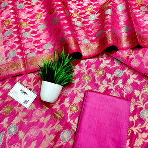 Baby Pink Tilfi Meenakari Satin Silk Banarasi Suit