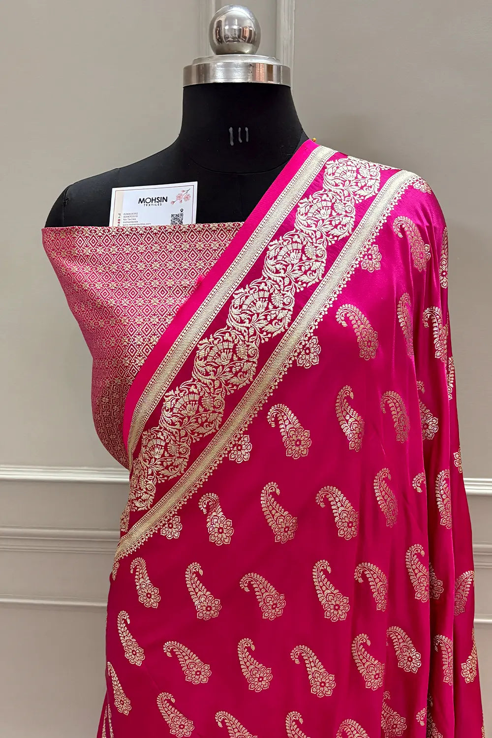 Pink Unicorn Buti Katan Silk Banarasi Saree