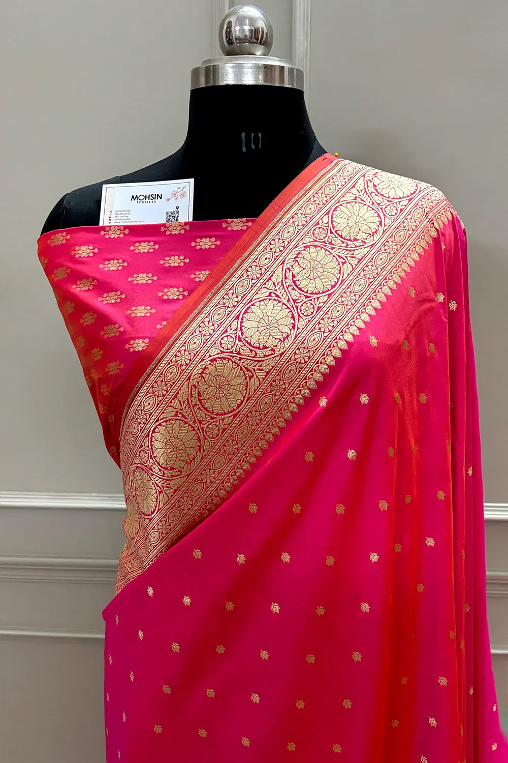 Rani Pink Nanhikali Katan Silk Banarasi Saree