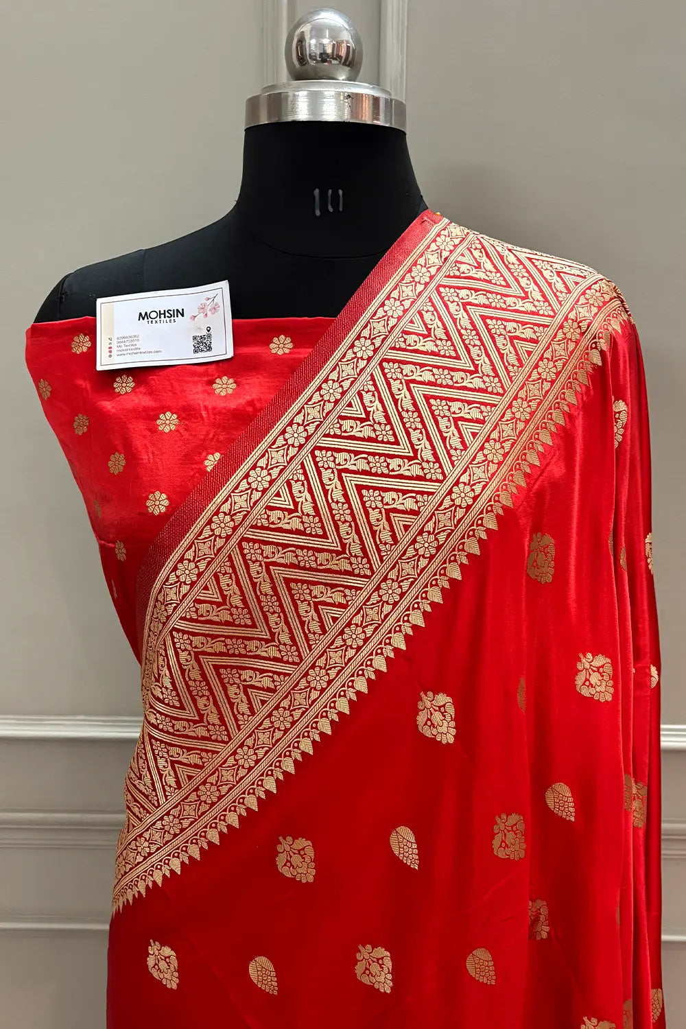 Red Chagan Patti Katan Silk Banarasi Saree