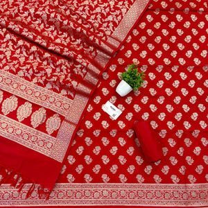 Red Shringar Katan Silk Banarasi Suit