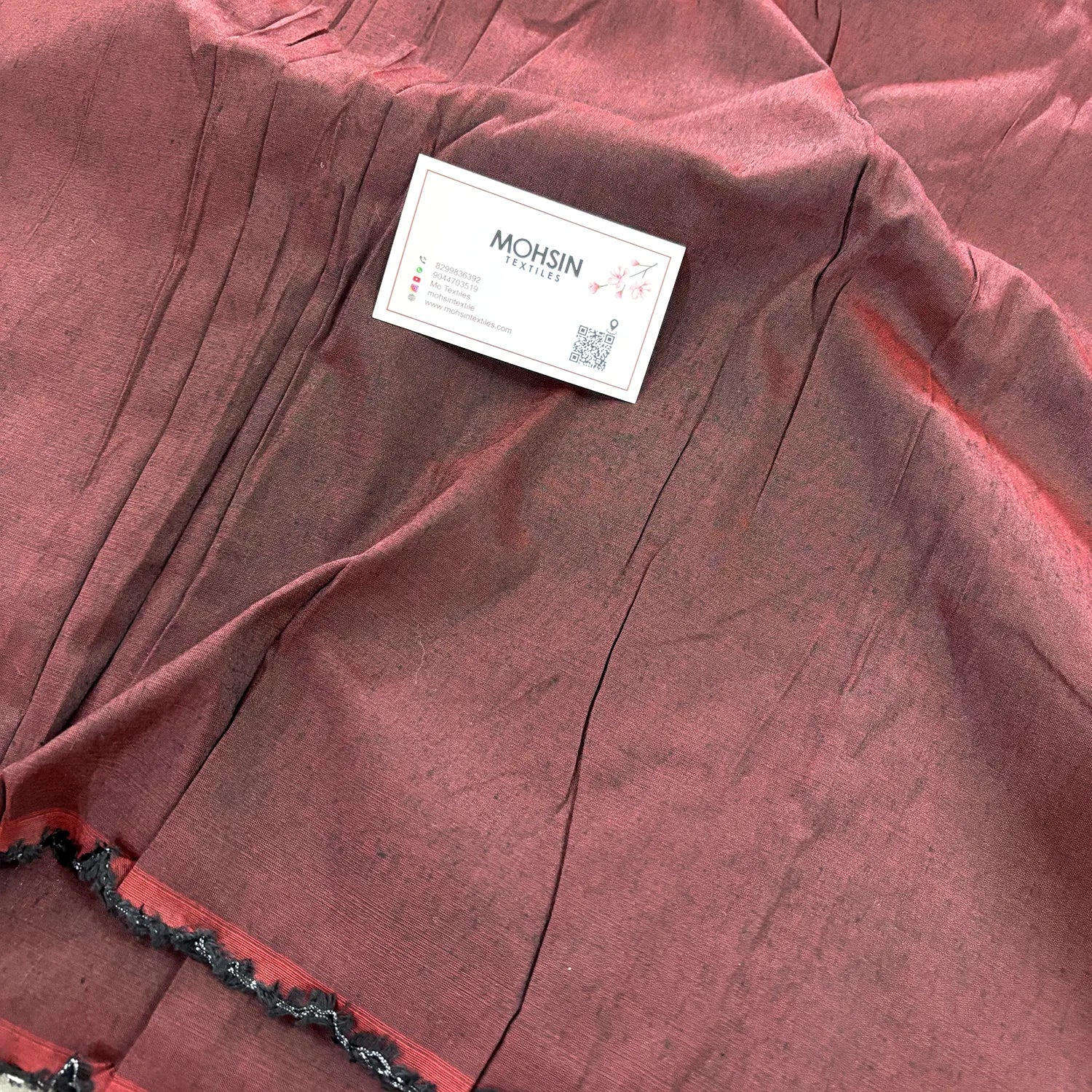 Wine Plain Cotton Silk Fabric