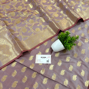 Mauve Godzilla Satin Silk Banarasi Suit