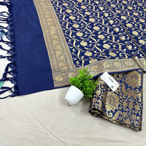 Navy Blue Alankaar Katan Silk Banarasi Suit