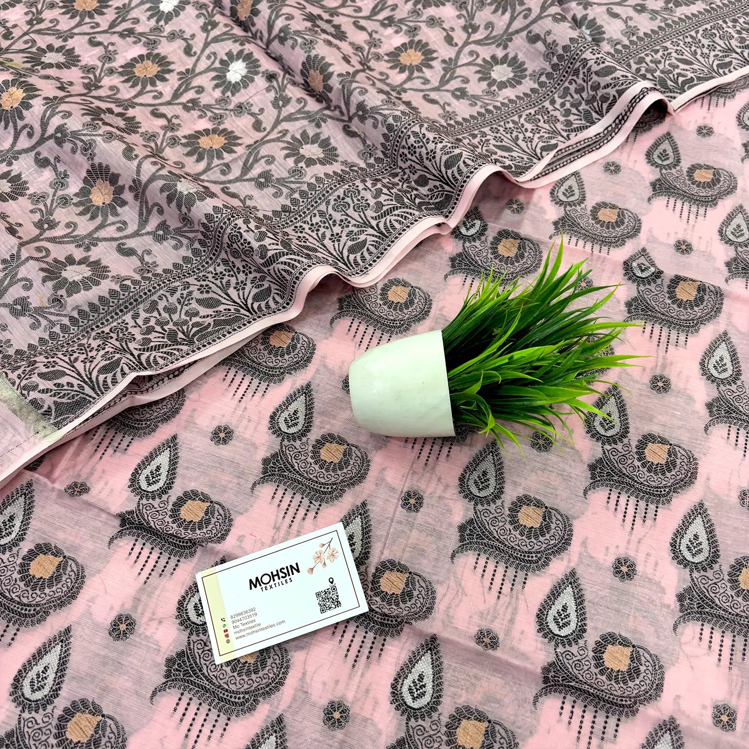 Pink Resham Zari Banarasi Silk Suit