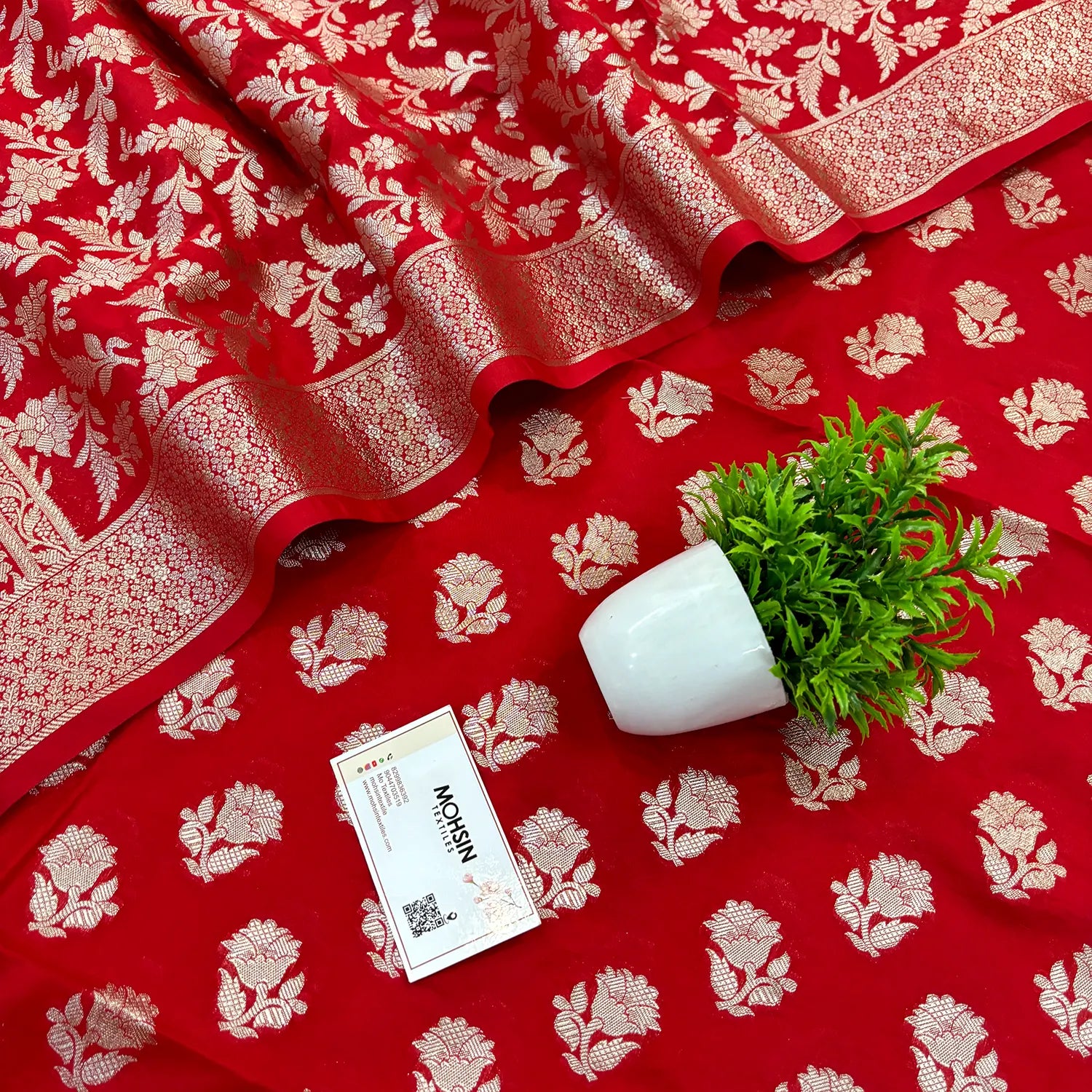 Red Shringar Katan Silk Banarasi Suit