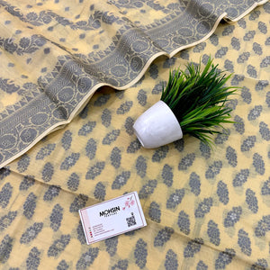 Yellow Resham Zari Banarasi Silk Suit