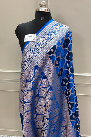 Firozi Ghulam Buti Katan Silk Banarasi Saree