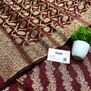 Maroon Golden Zari Banarasi Silk Suit