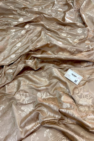 Beige Kesari Jaal Katan Silk Banarasi Saree