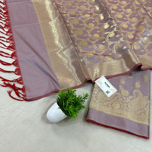 Mauve Godzilla Satin Silk Banarasi Suit