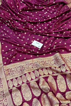 Purple Golden Zari Katan Silk Banarasi Saree