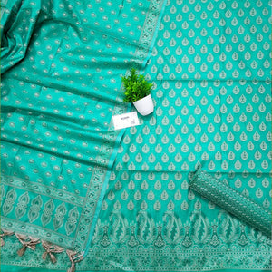 Sea Green Surahi Buti Cotton Silk Banarasi Suit