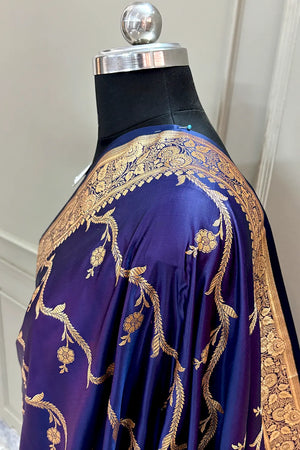 Auda Rowa Laher Katan Silk Banarasi Saree