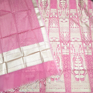 Baby Pink 24 Kalli Organza Silk Banarasi Lahenga