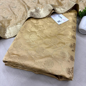 Beige Golden Zari Katan Silk Banarasi Gharara