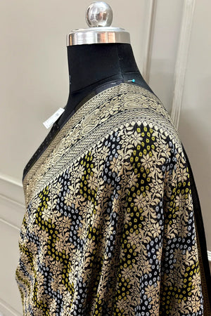Black Golden Zari Georgette Silk Banarasi Saree