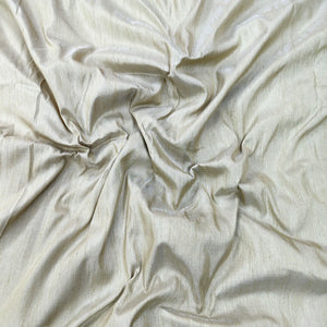 Cream Plain Lilen Silk Banarasi Fabric