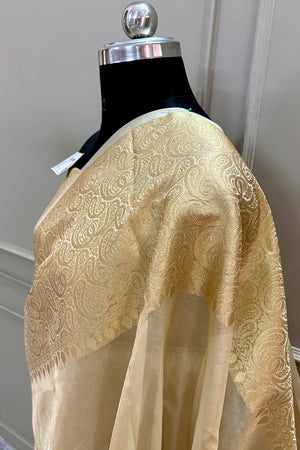Gold Zari Tissue Silk Banarasi Saree
