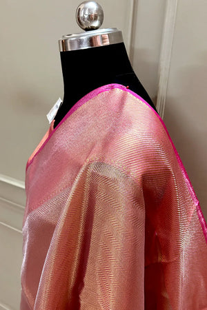 Jyotika Pink Zari Banarasi Silk Saree