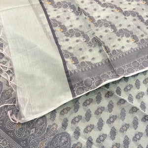 Mint Green Resham Zari Banarasi Silk Suit