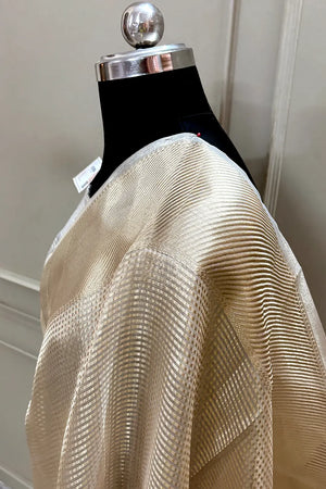 Nayanthara Beige Tissue Silk Banarasi Saree