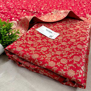 Peach Golden Zari Kimkhab Silk Banarasi Gharara