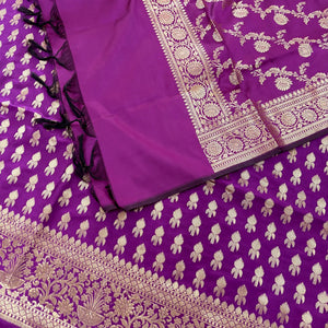 Purple Rocket Buti Satin Silk Banarasi Suit