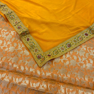 Yellow Banarasi Silk Suit With Georgette Dupatta