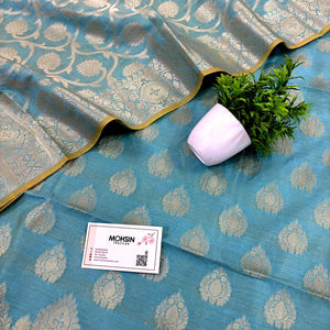 Firozi Uggi Dhan Buti Banarasi Silk Suit