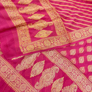 Pink Jaguar Buti Georgette Silk Banarasi Suit