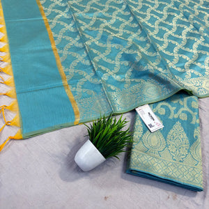 Firozi Kalgha Jaal Banarasi Silk Suit