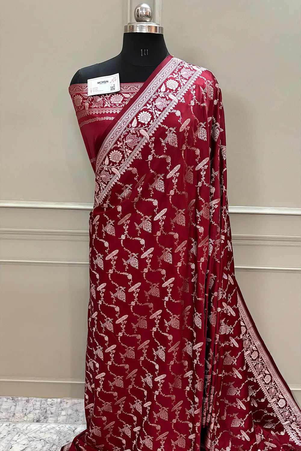 Maroon Masakali Katan Silk Banarasi Saree