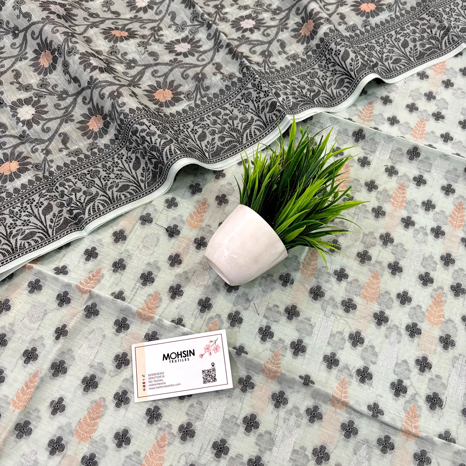 Mint Green Resham Zari Banarasi Silk Suit