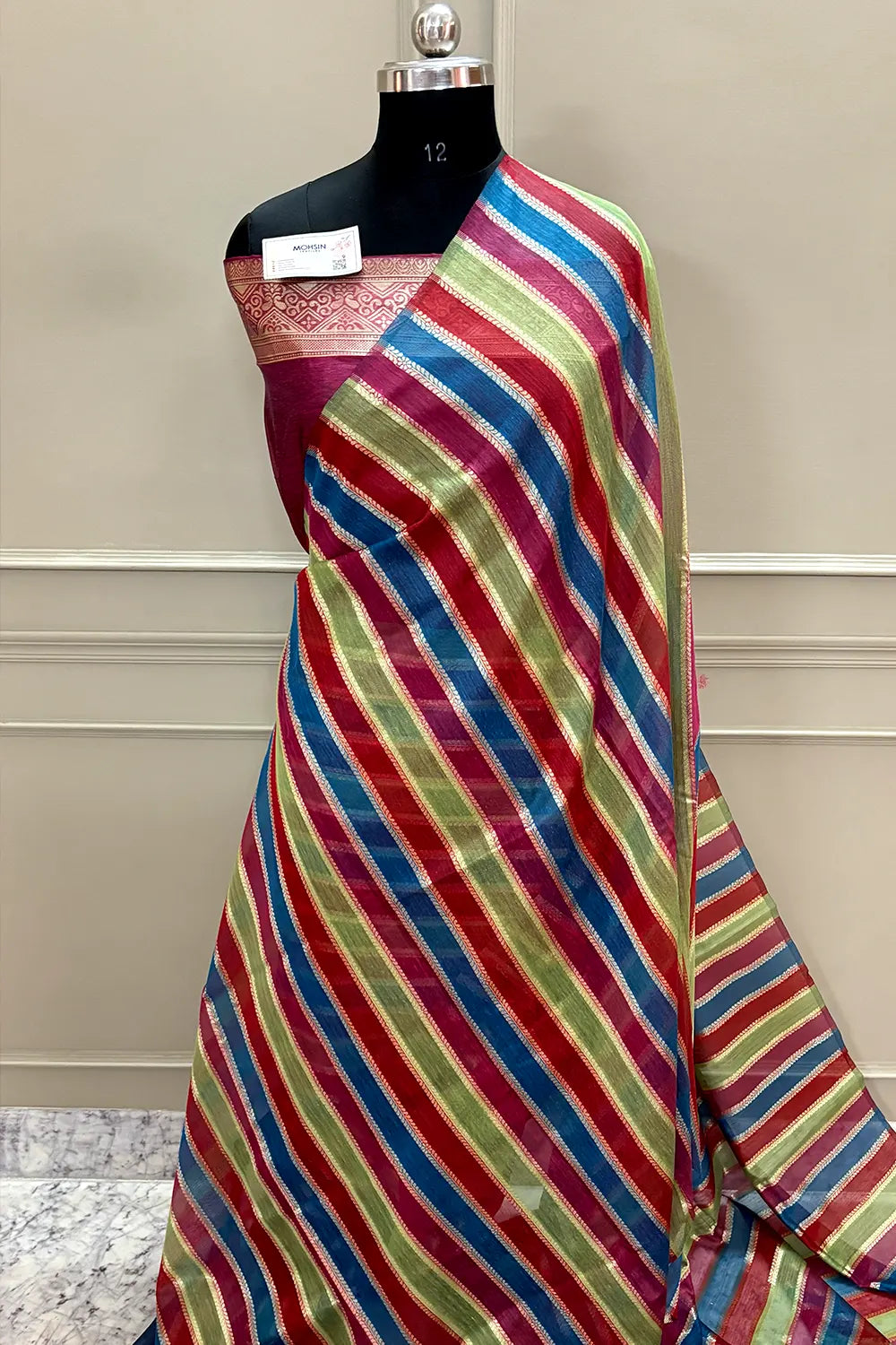 Pink Resham Zari Cotton Silk Banarasi Saree