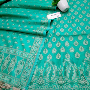 Sea Green Surahi Buti Cotton Silk Banarasi Suit