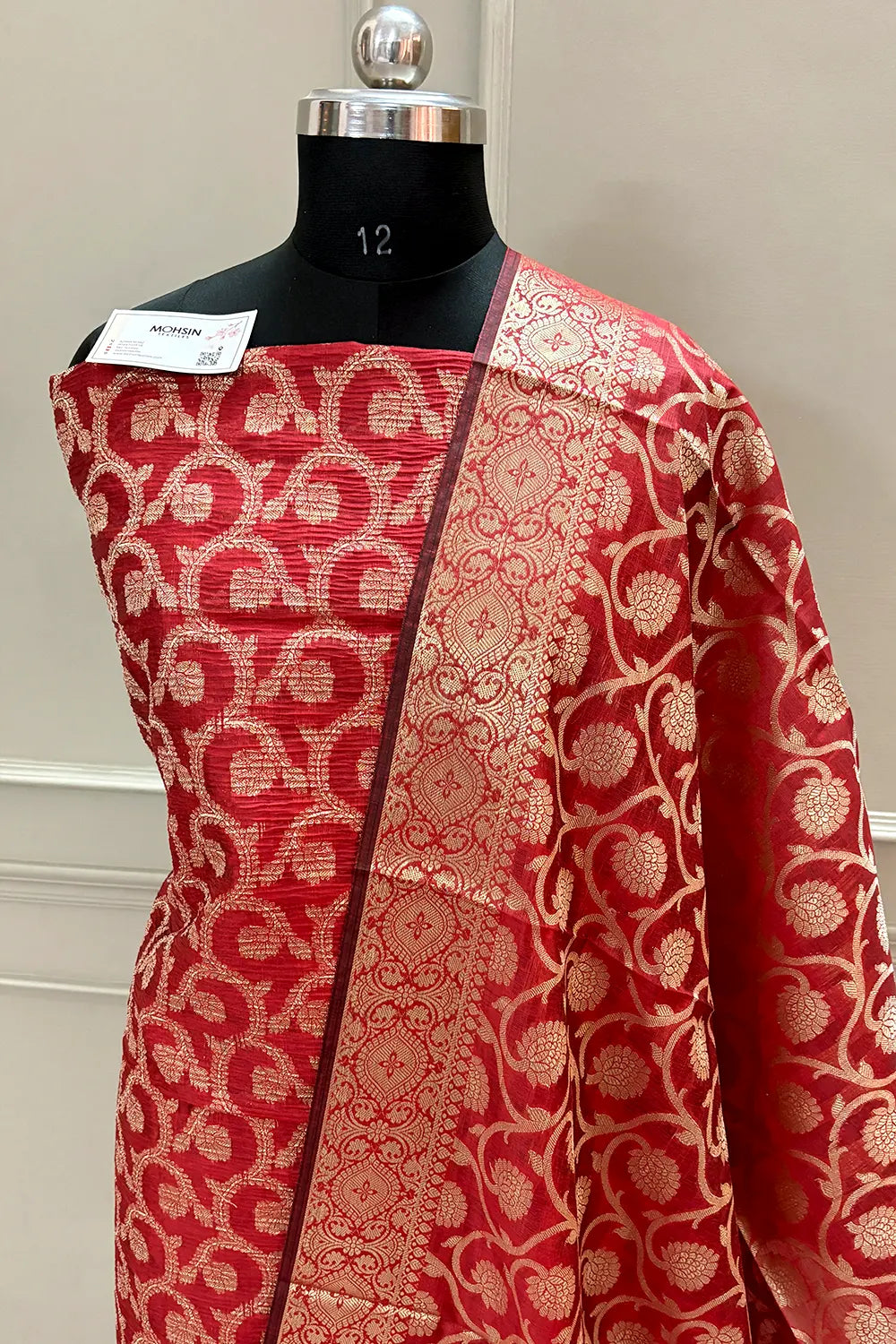 Maroon Crush Kalgha Jaal Banarasi Silk Suit
