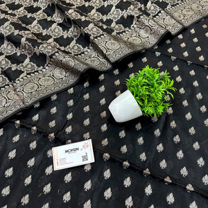 Black Golden Zari Banarasi Silk Suit